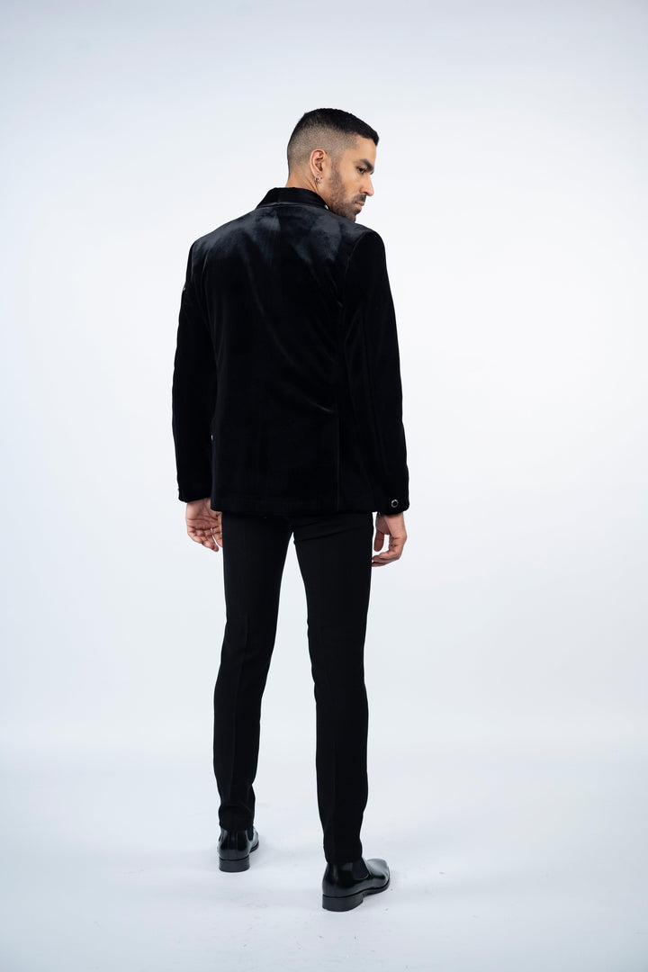 Black Velvet Eagle Embroidered Tuxedo