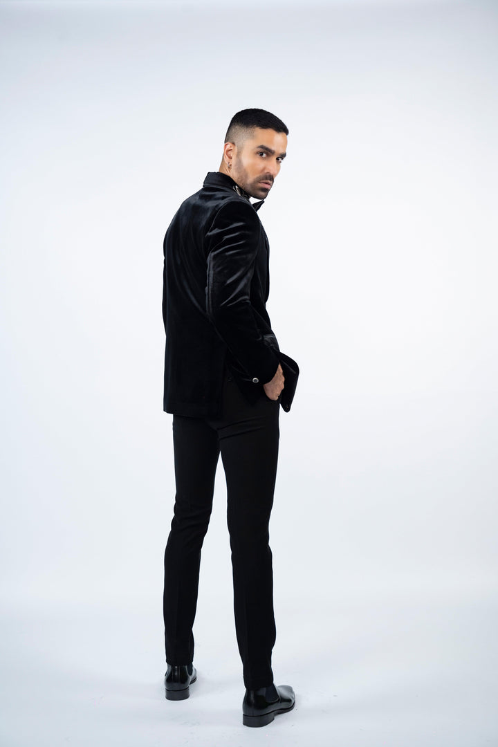 Black Velvet Eagle Embroidered Tuxedo