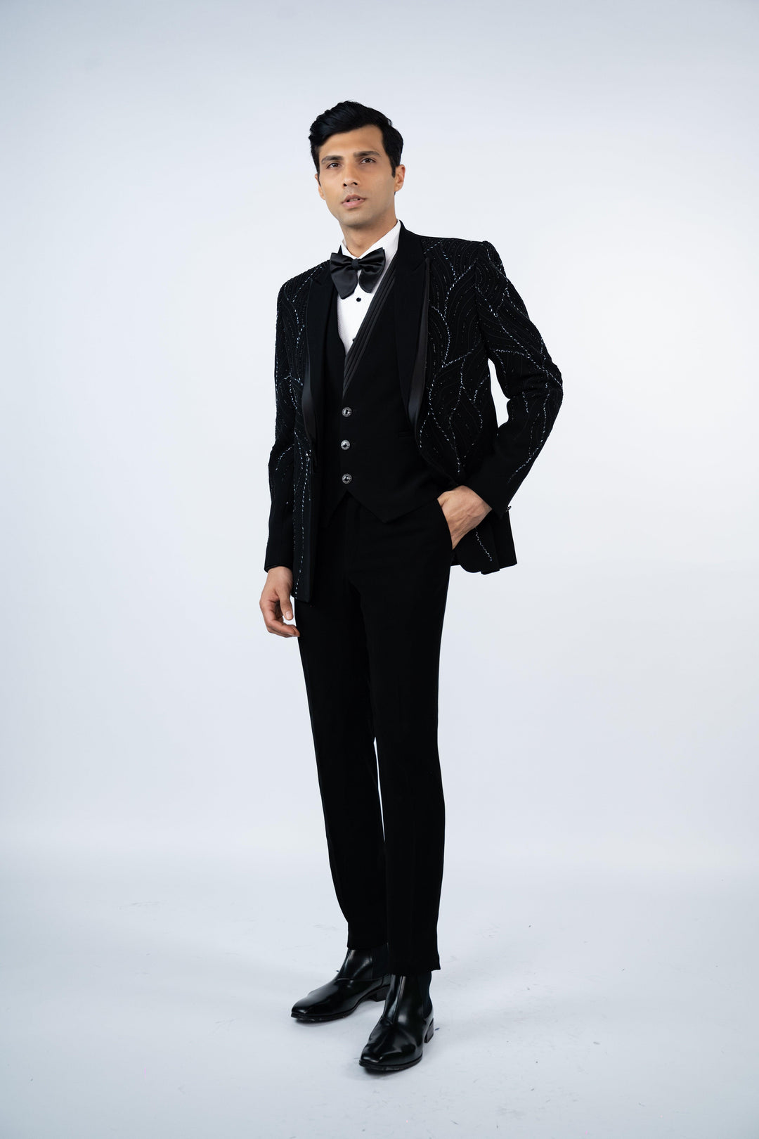 Black Layered Lapel Tuxedo – Image 3