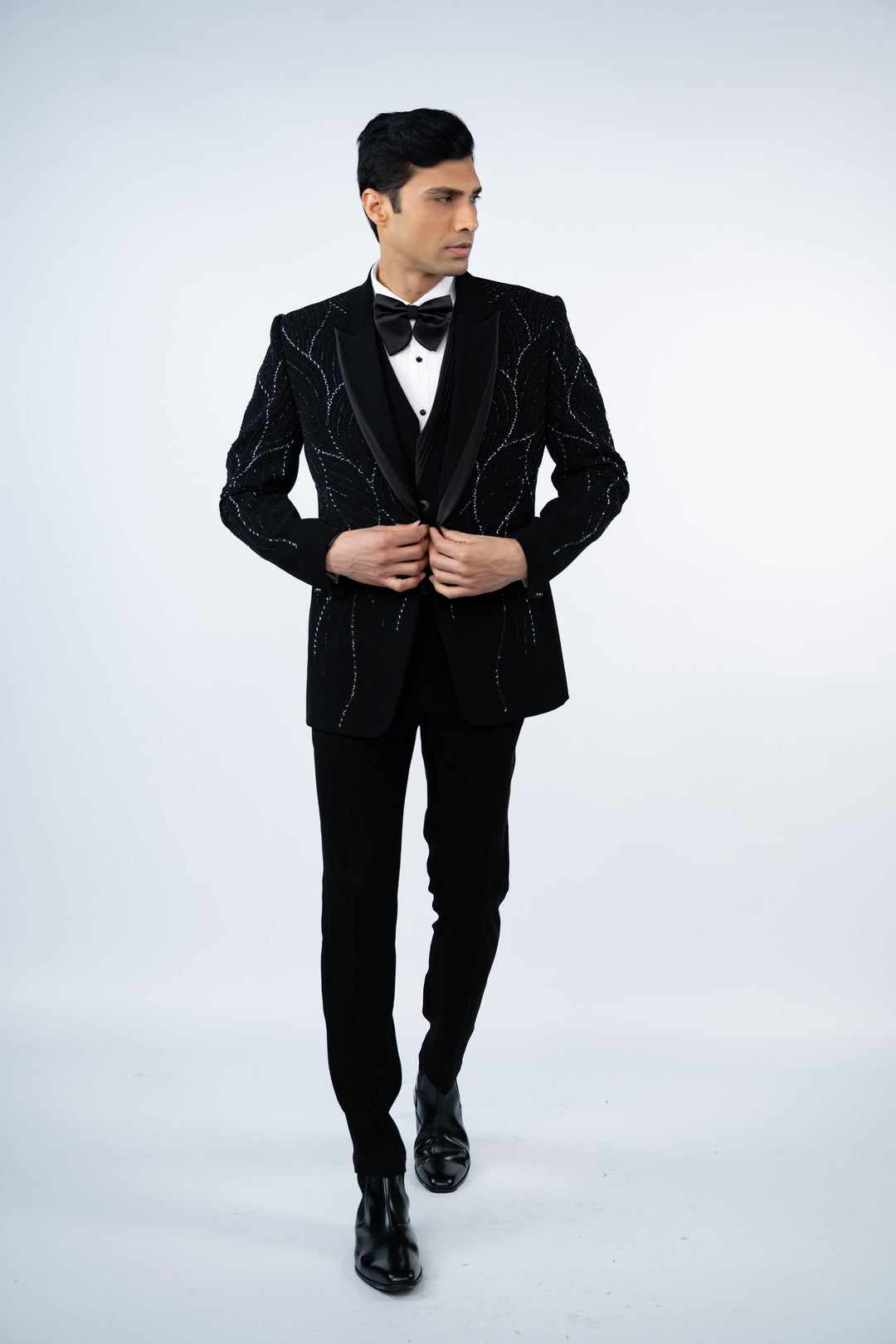 Black Layered Lapel Tuxedo – Image 4