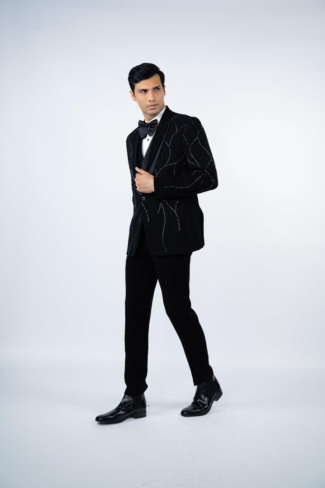 Black Layered Lapel Tuxedo – Image 6