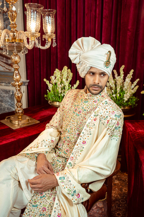 Mewar Majesty Ivory Sherwani – Image 3