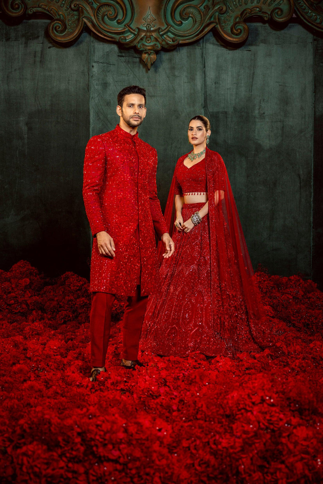 Heritage Ruby Embrodred Sherwani – Image 3