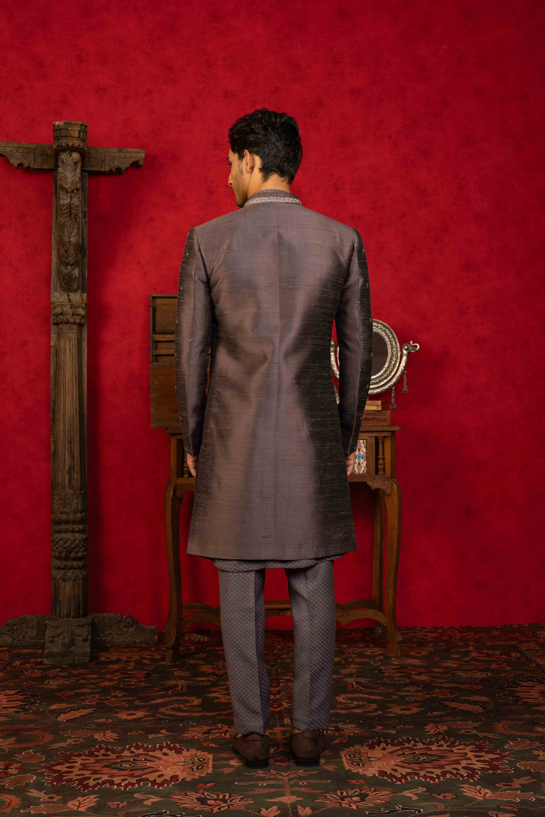 Vintage Violet Indo-Western Set – Image 2