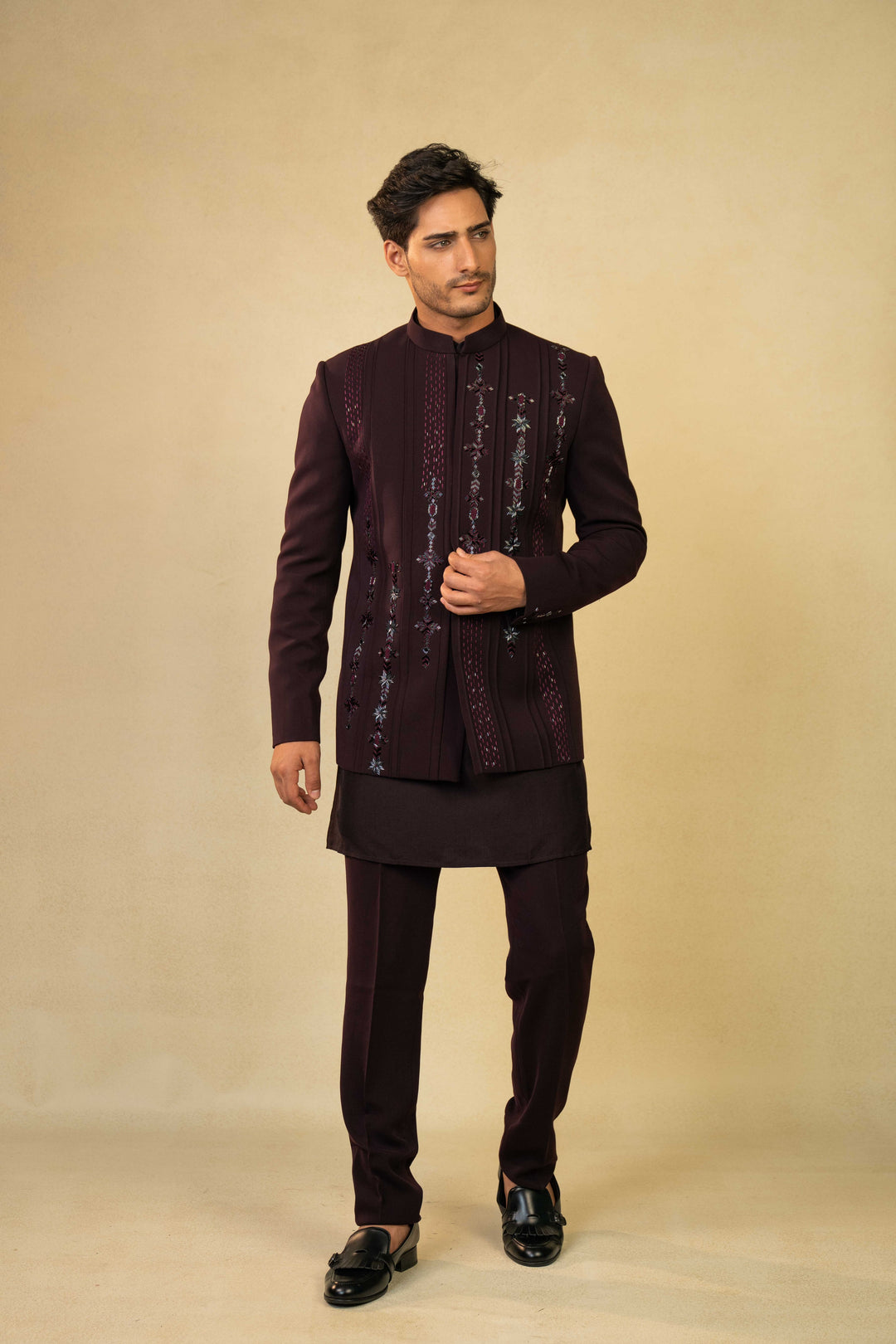 Wine Jodhpuri Set – Image 4