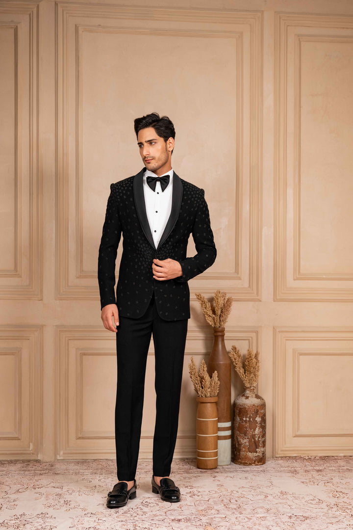 Classic Black Pleated Tuxedo