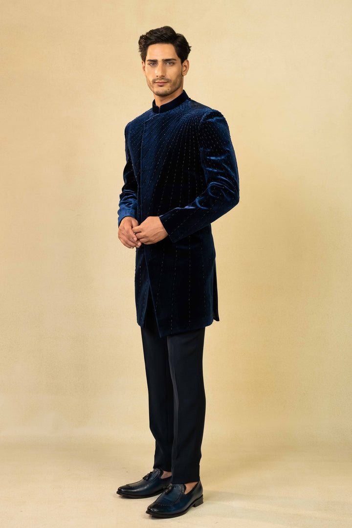 Asymmetric Indo-Western with Pearl Work