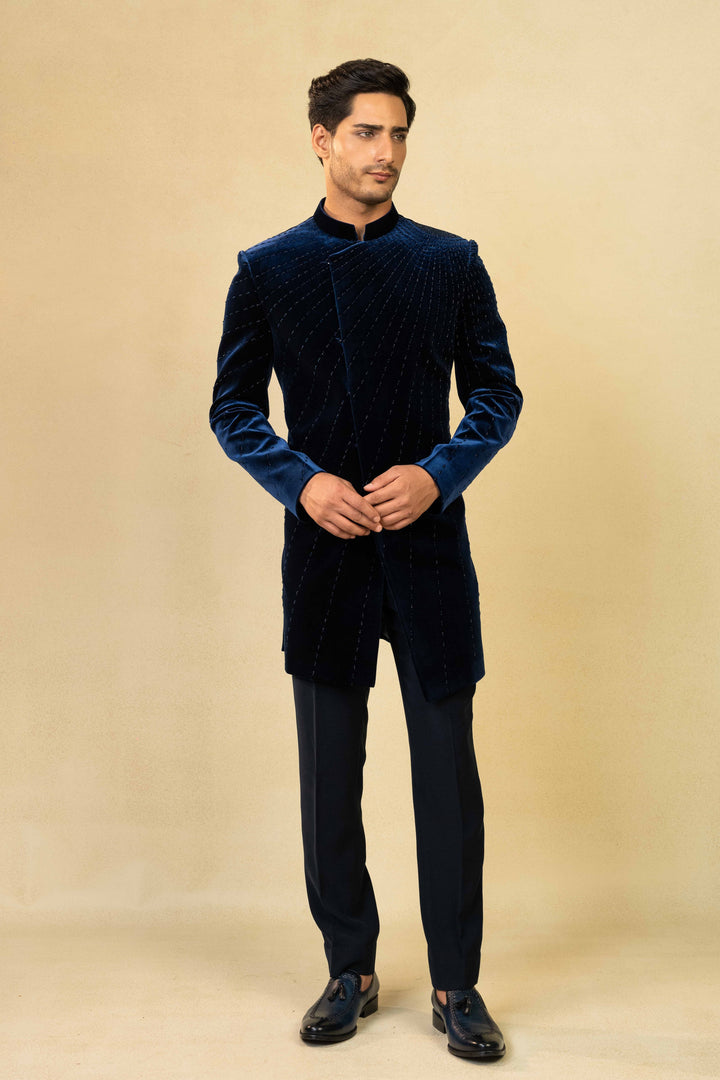 Asymmetric Indo-Western with Pearl Work