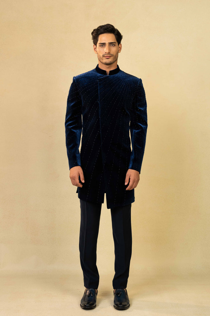 Asymmetric Indo-Western with Pearl Work