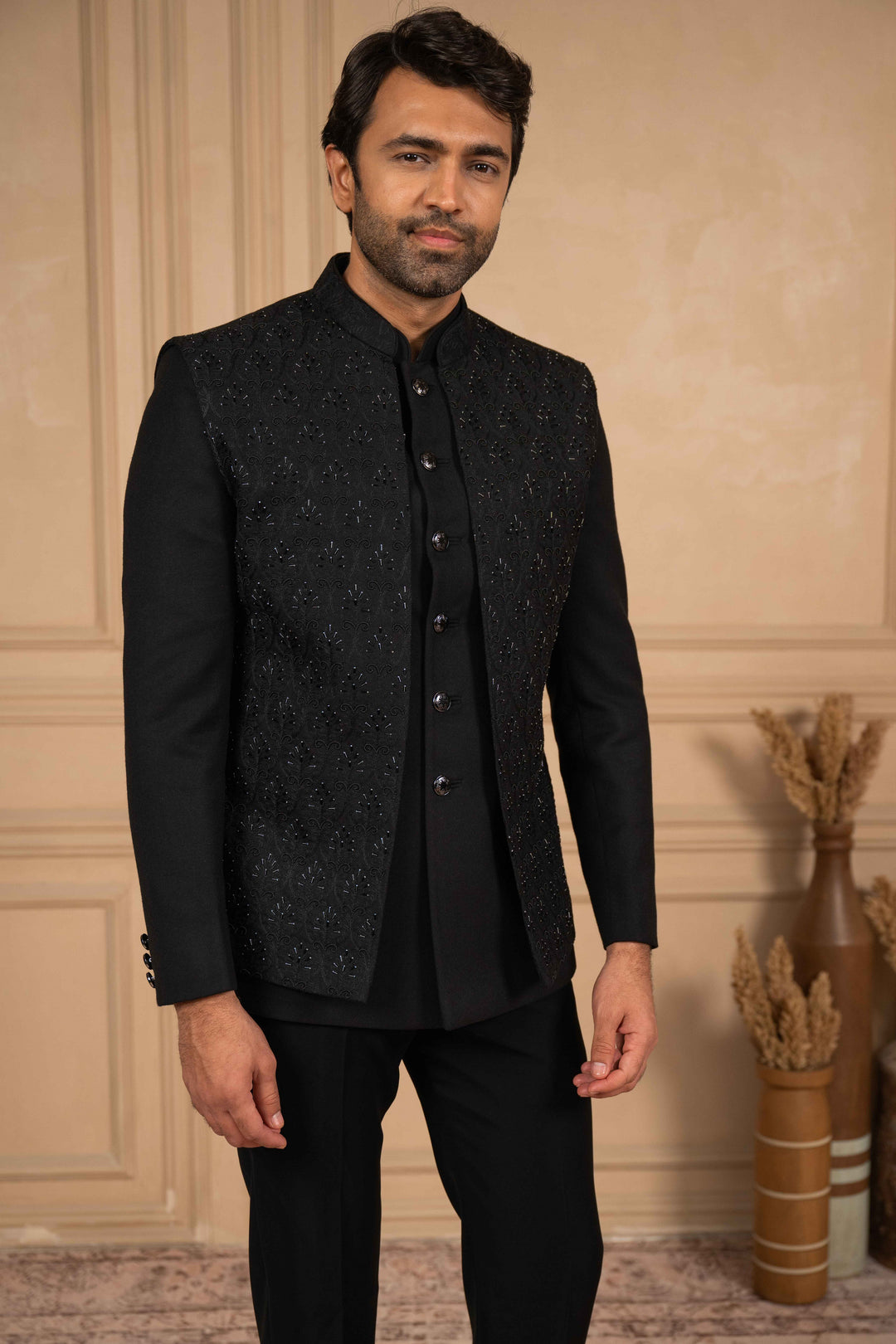 Elegant Black Jodhpuri Set for Royal Occasions – Image 5