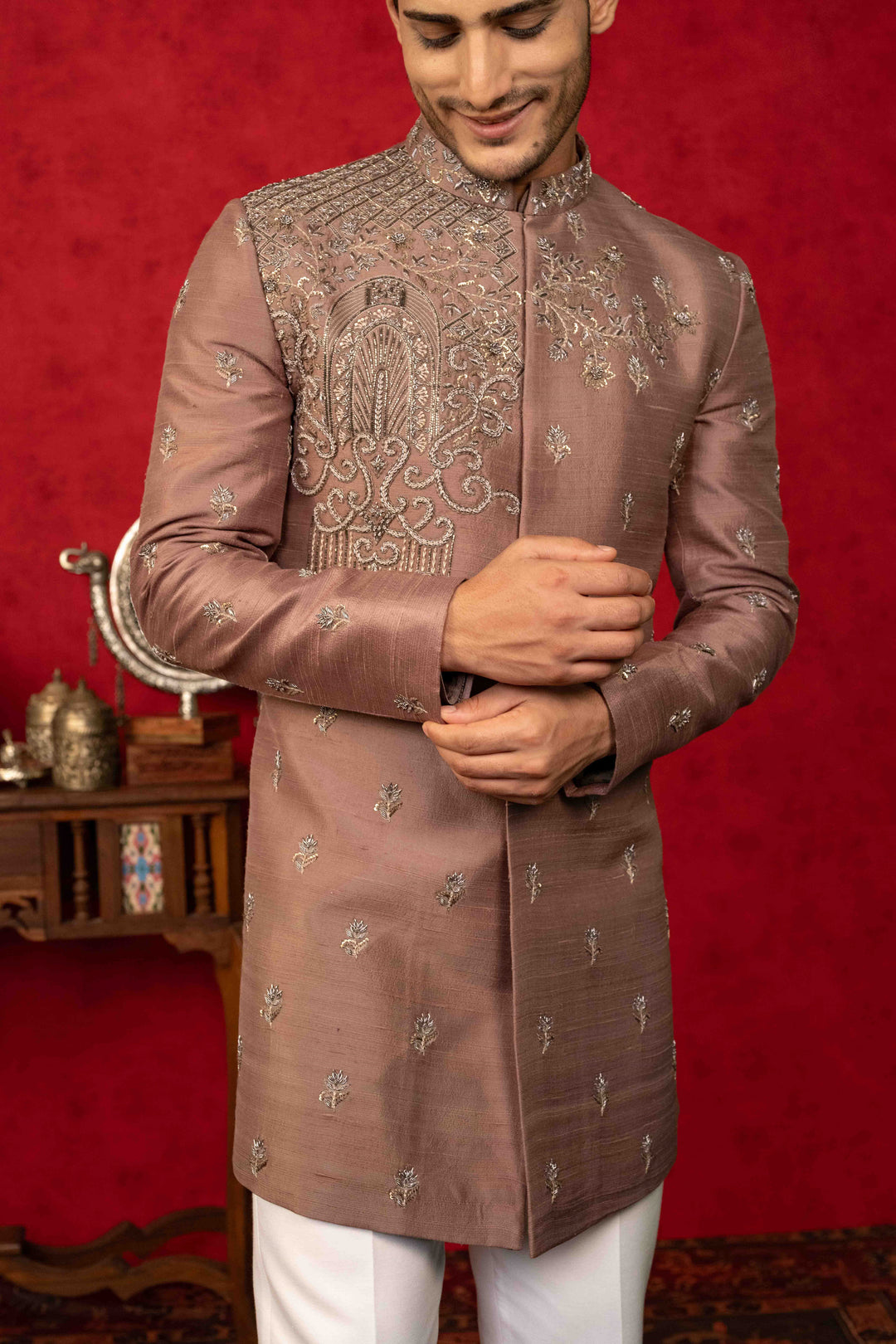 Mocha Brown Indo-Western – Image 5