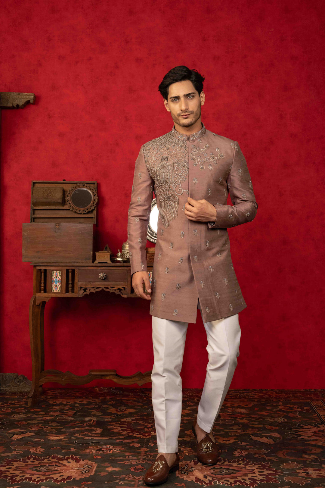 Mocha Brown Indo-Western – Image 2