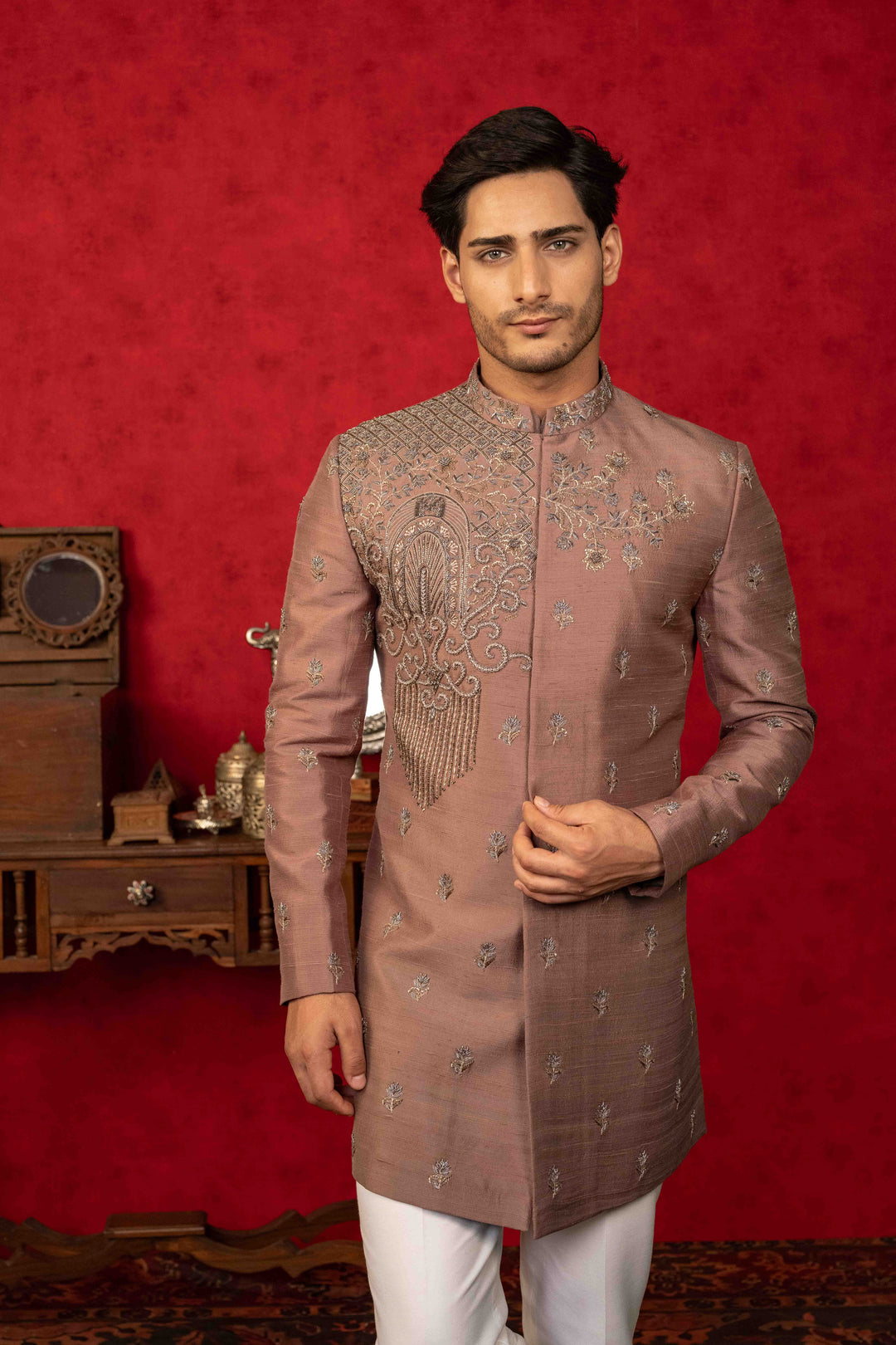 Mocha Brown Indo-Western – Image 1