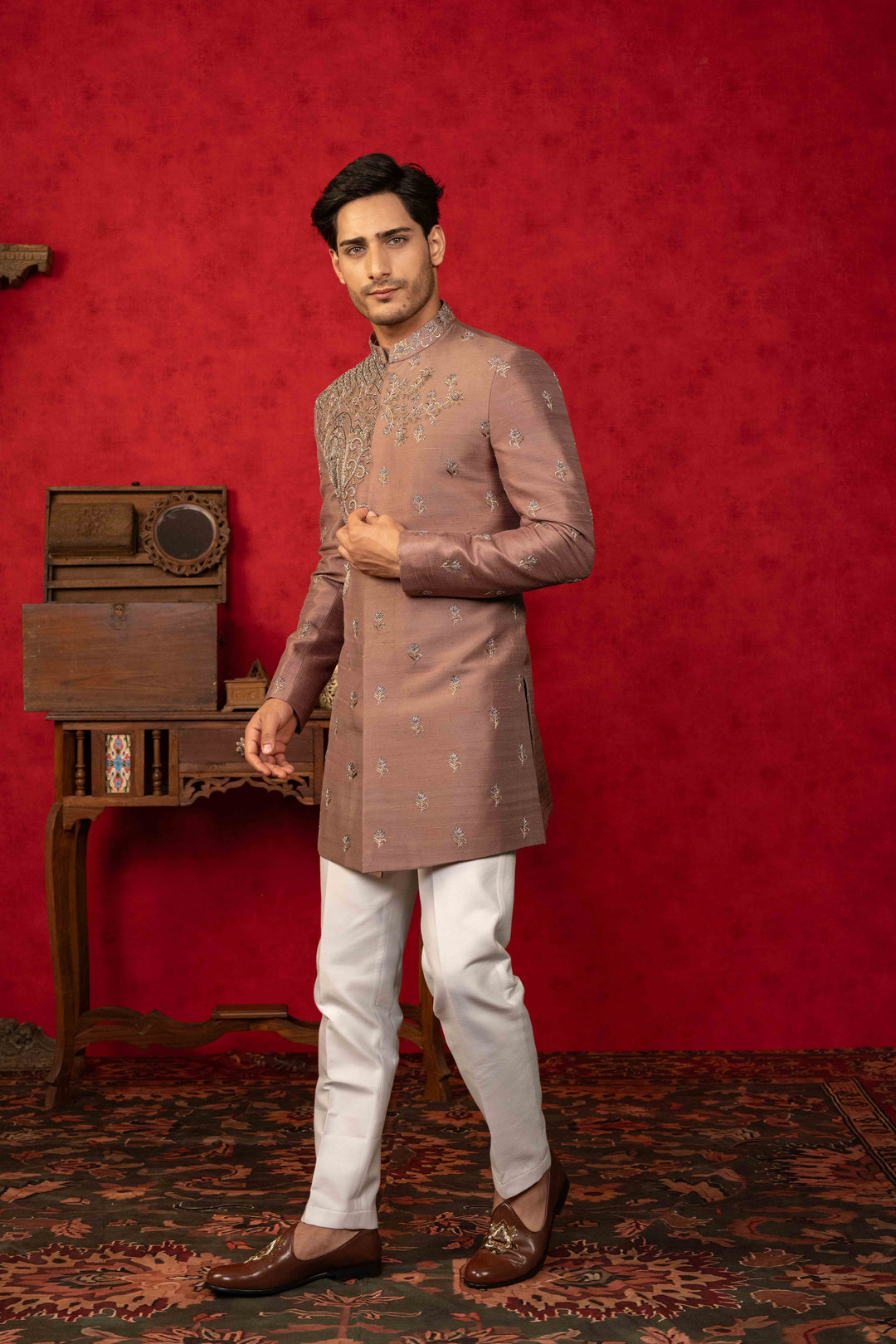 Mocha Brown Indo-Western – Image 3