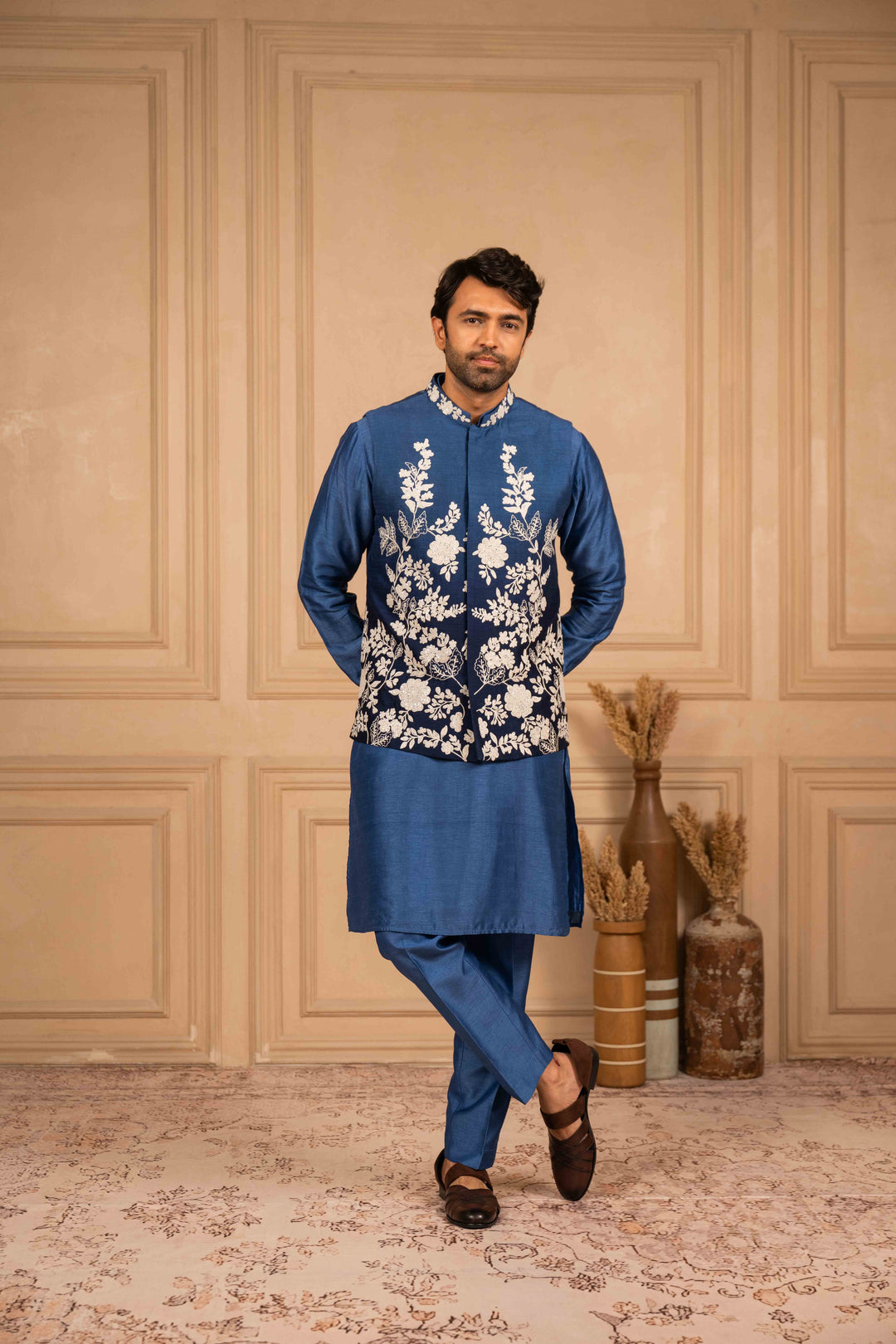 Ombre Floral Embroidered Jacket Set – Image 7