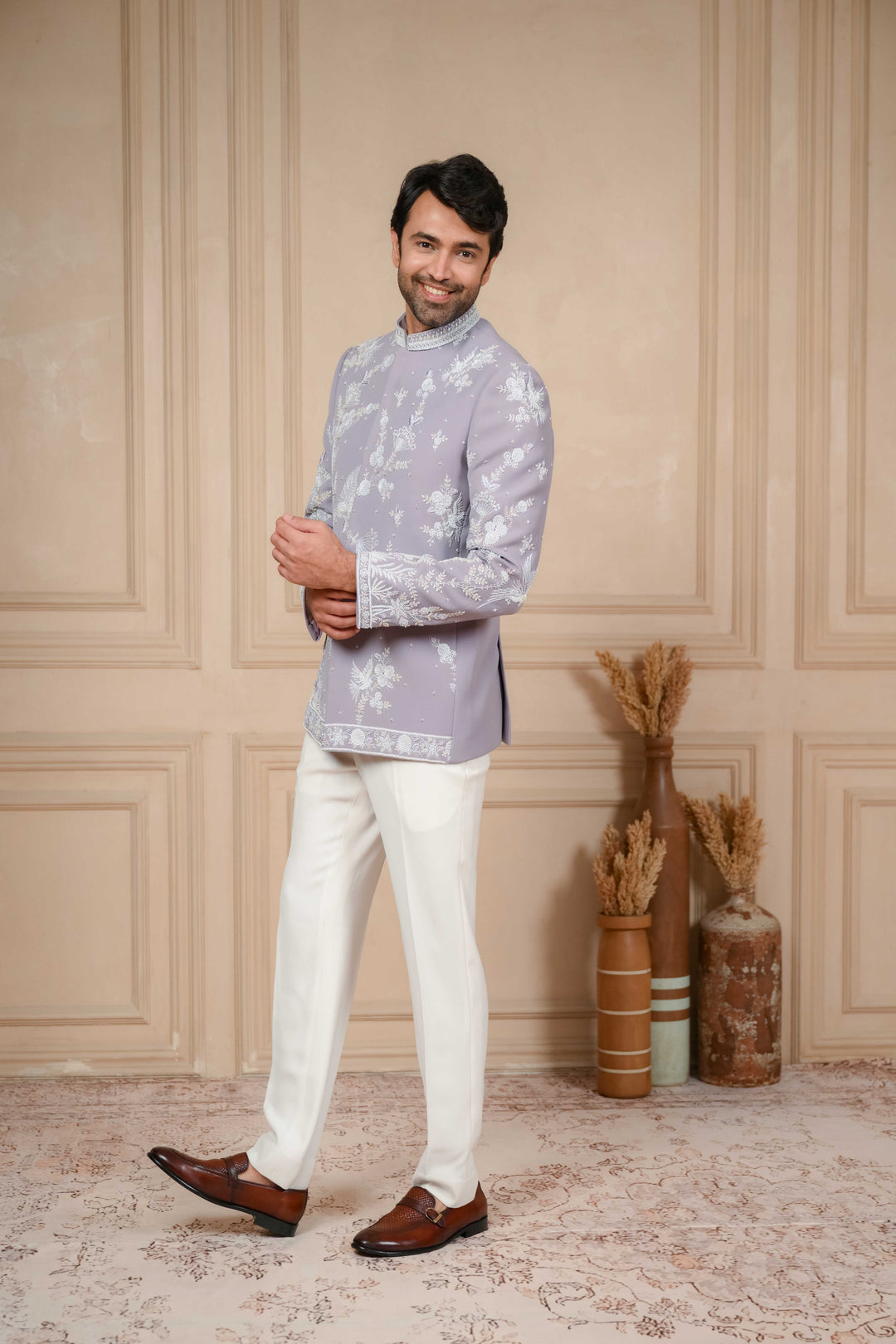 Periwinkle Jodhpuri with Hand Embroidery – Image 6