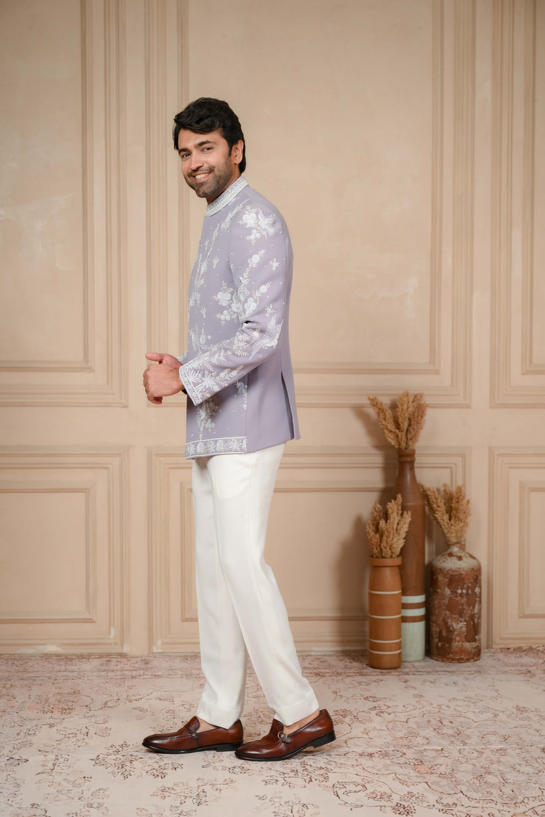 Periwinkle Jodhpuri with Hand Embroidery – Image 5