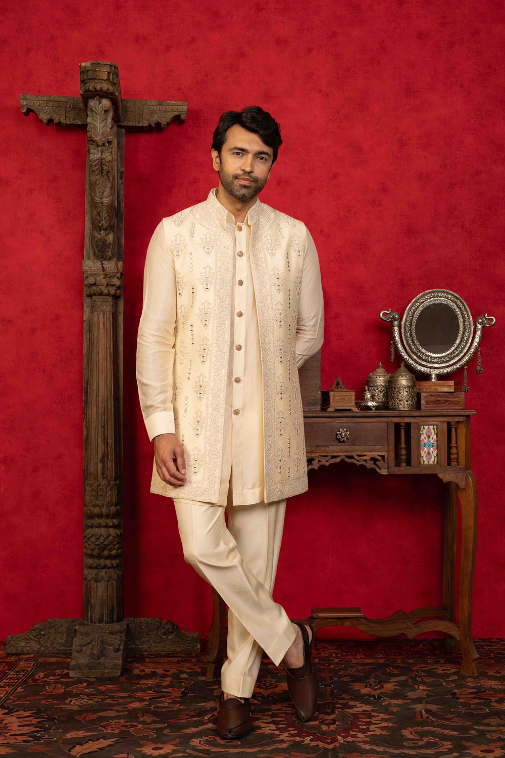 Classic Soft Peach Jacket Set