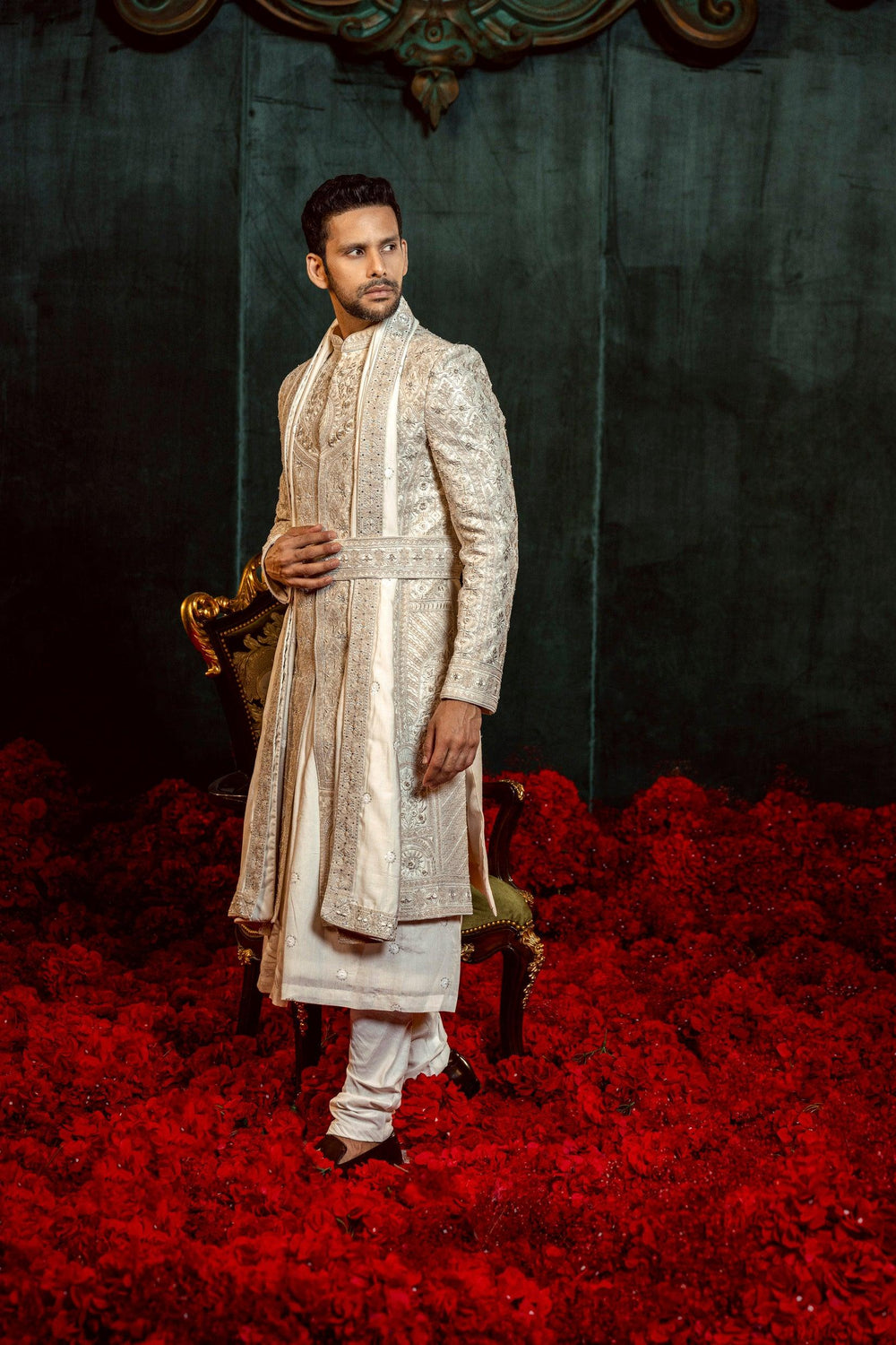 The Imperial Ivory Anarkali Sherwani