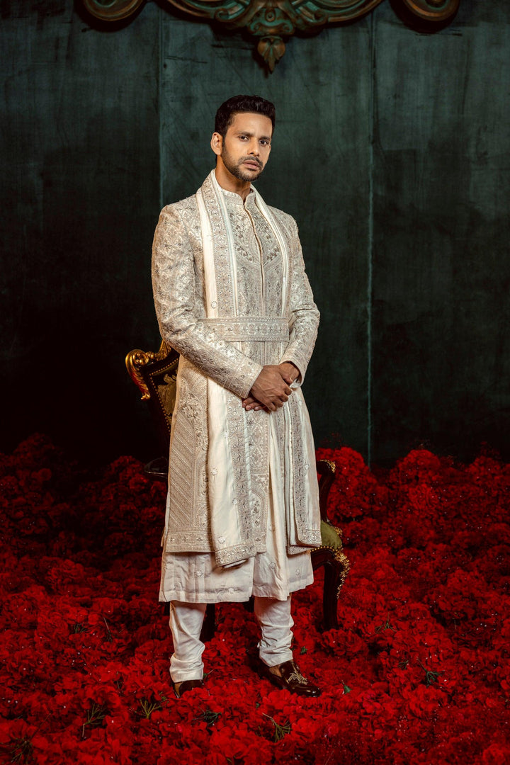The Imperial Ivory Anarkali Sherwani