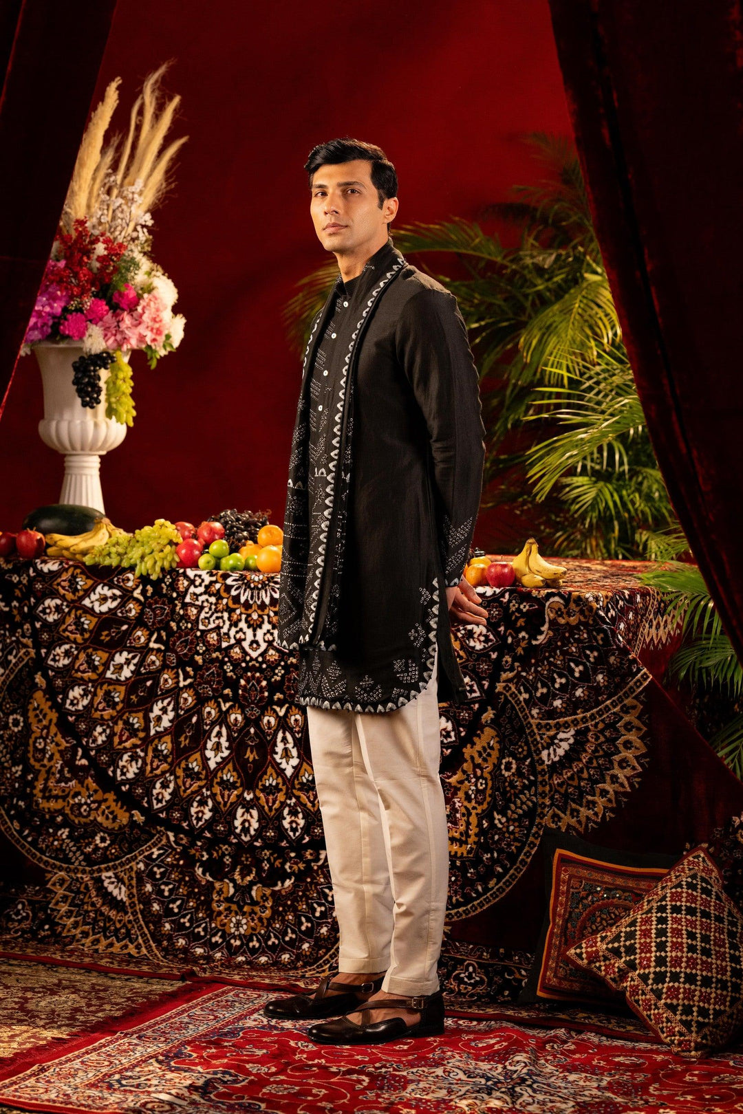Black Bandhani-Inspired Kurta Set – Image 4