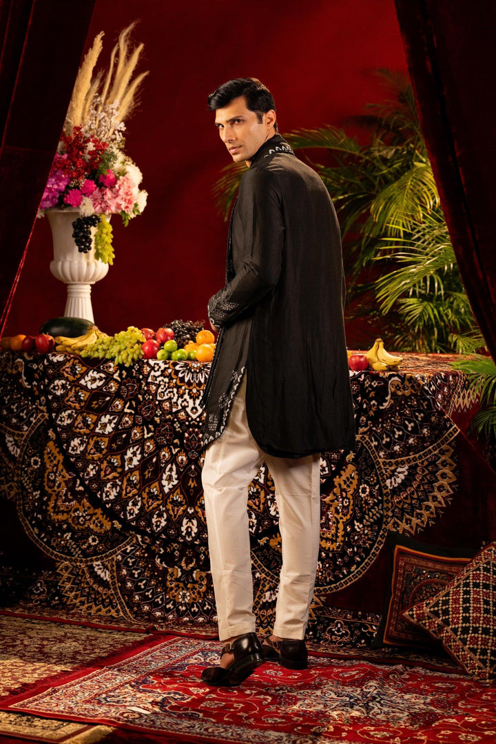 Black Bandhani-Inspired Kurta Set