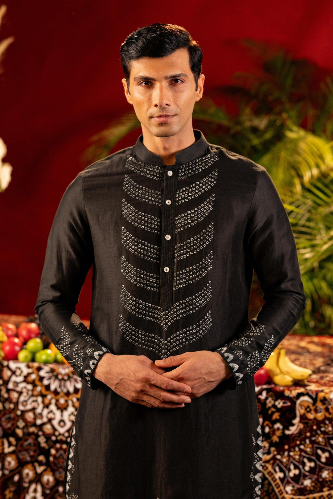 Black Bandhani-Inspired Kurta Set – Image 6