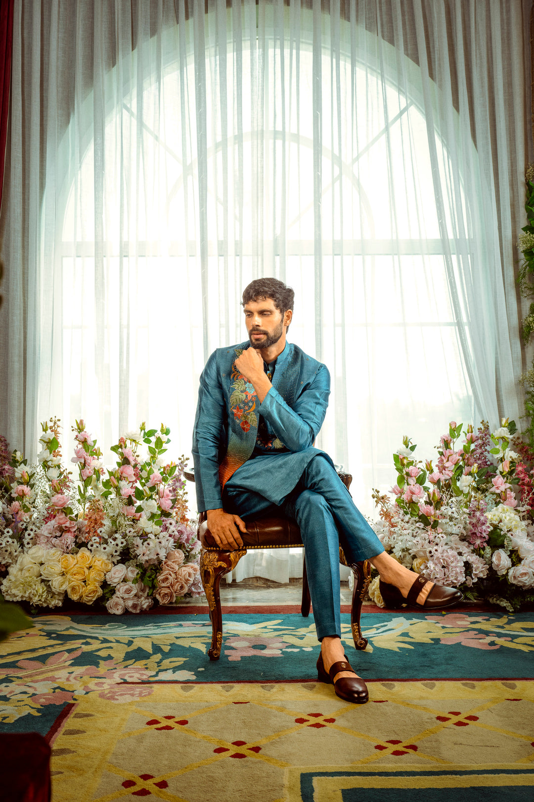 Ombre Bloom Kurta Koti Set – Image 4