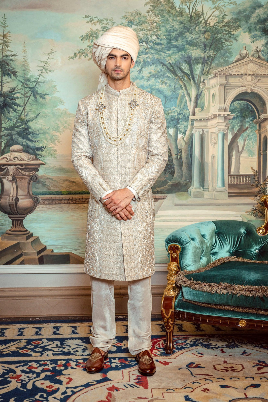 Champagne Gold Chandelier Sherwani – Image 5