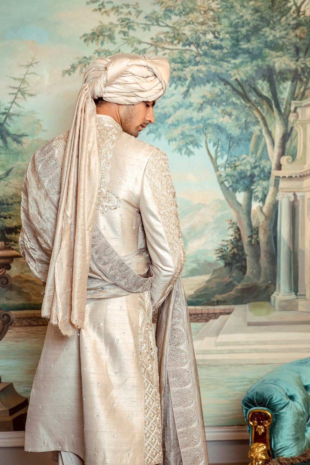 Champagne Gold Chandelier Sherwani