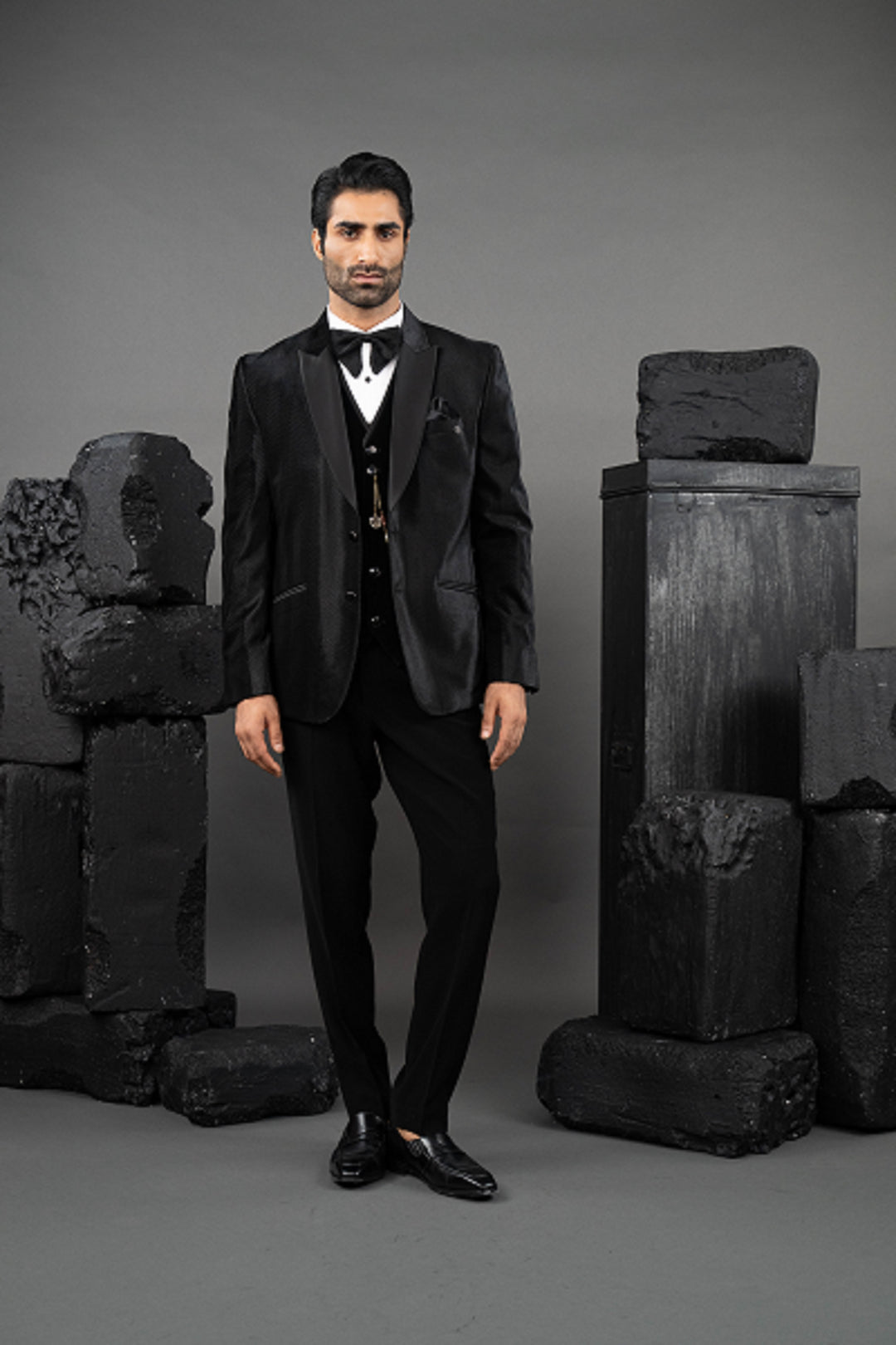 Black Velvet Tuxedo Set