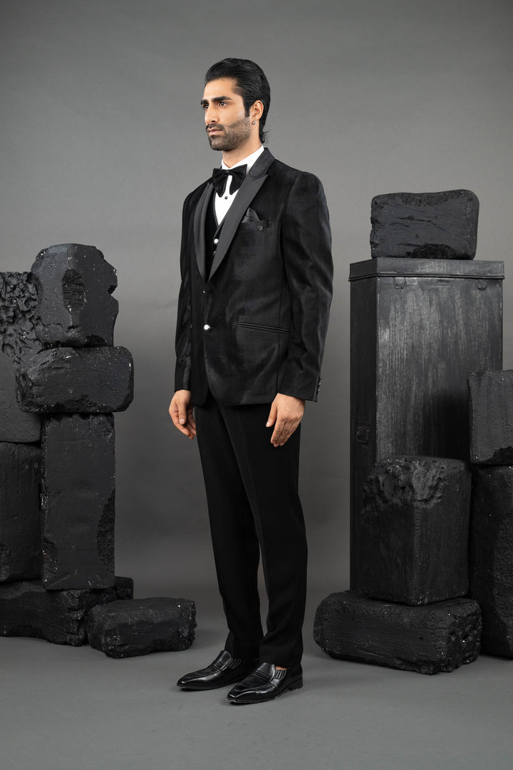 Black Velvet Tuxedo Set