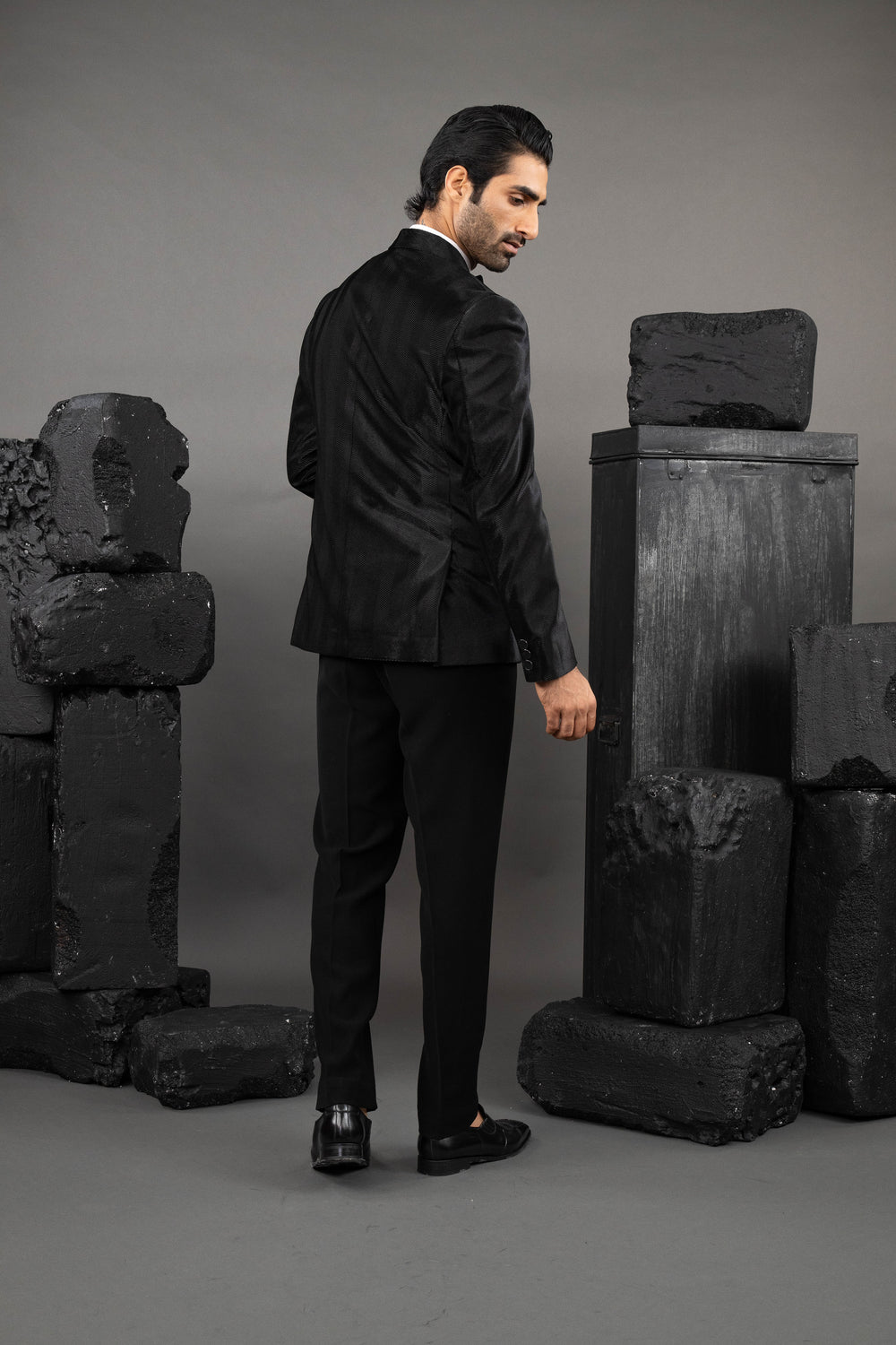 Black Velvet Tuxedo Set