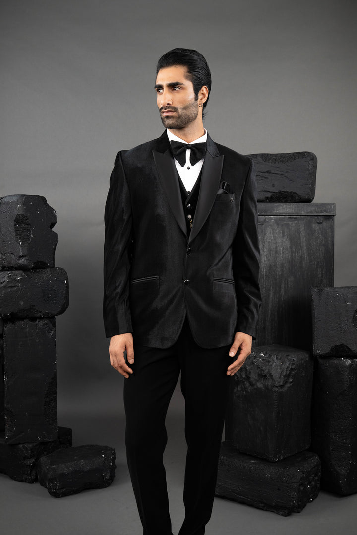 Black Velvet Tuxedo Set