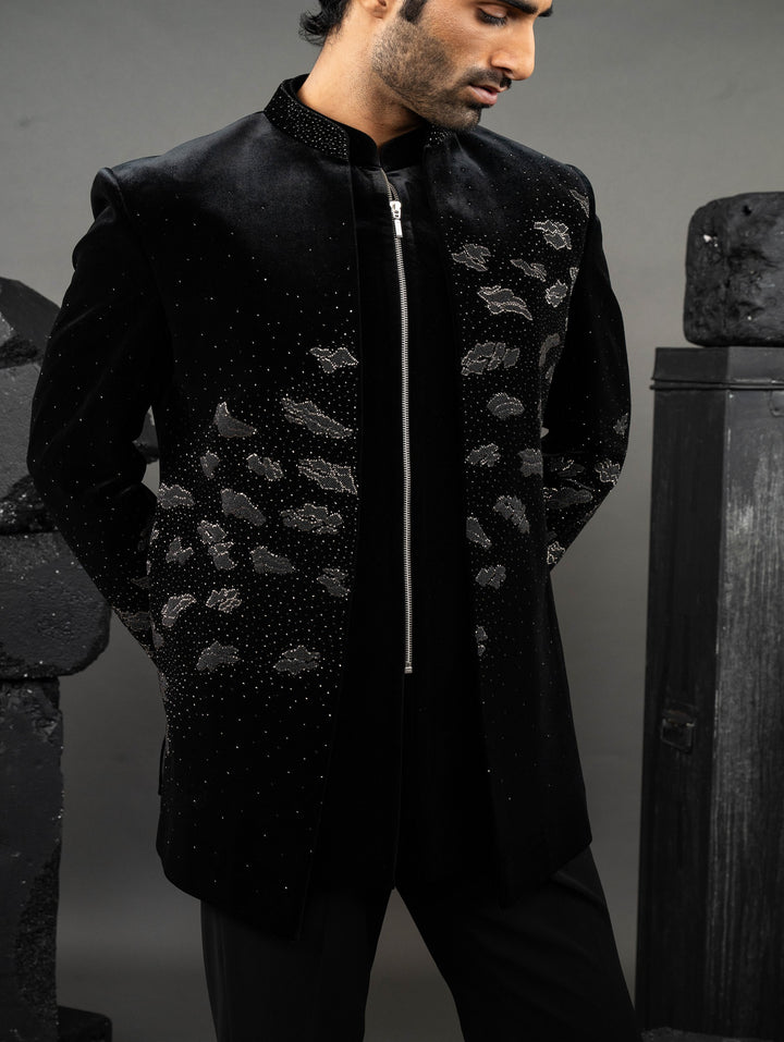 Soft cloud style Black Indo-western