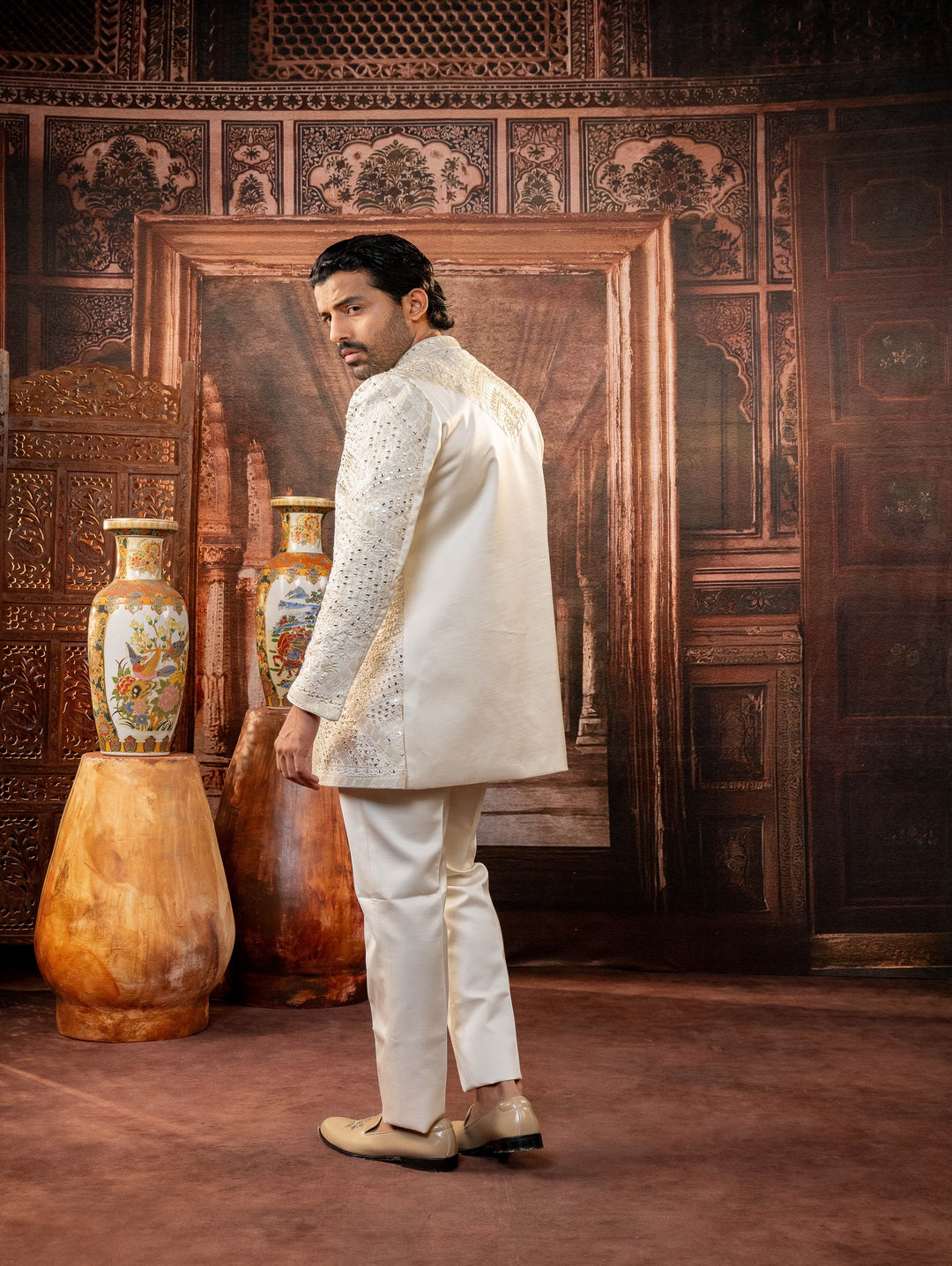 peach indo with machine embroidery – Image 3