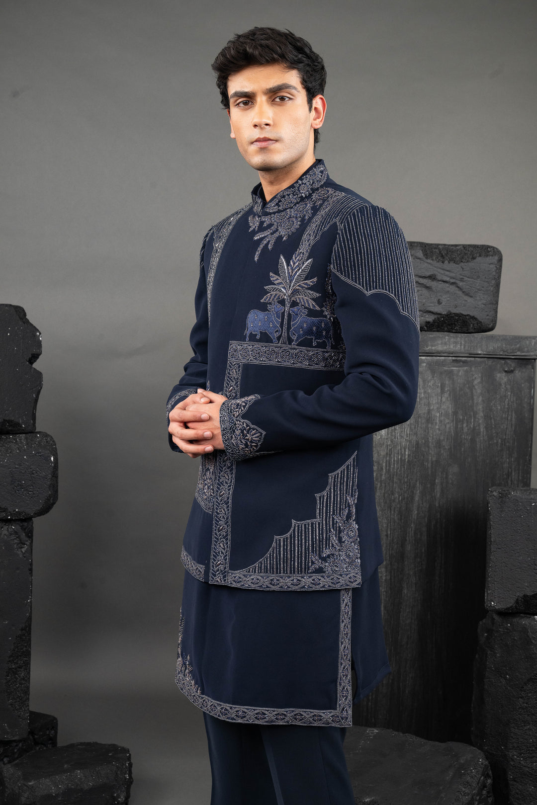 Cow placement black jodhpuri – Image 9