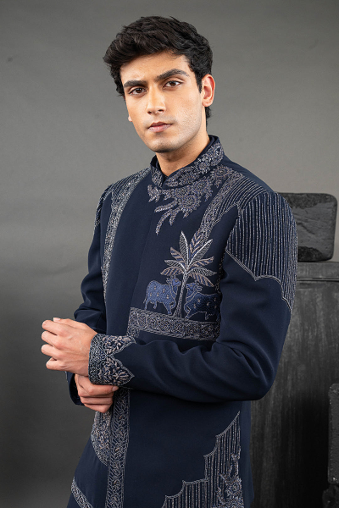Cow placement black jodhpuri – Image 1