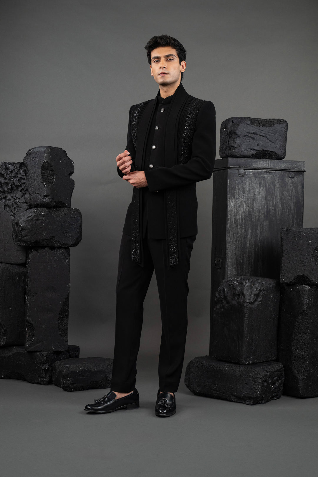 black  hand work embroidery – Image 3