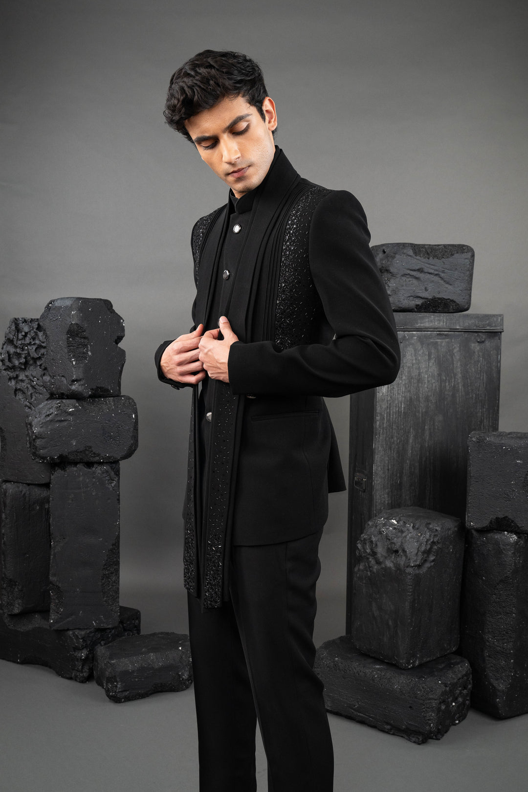 black  hand work embroidery – Image 5