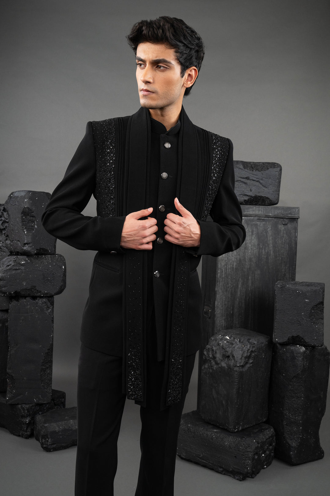 black  hand work embroidery – Image 7