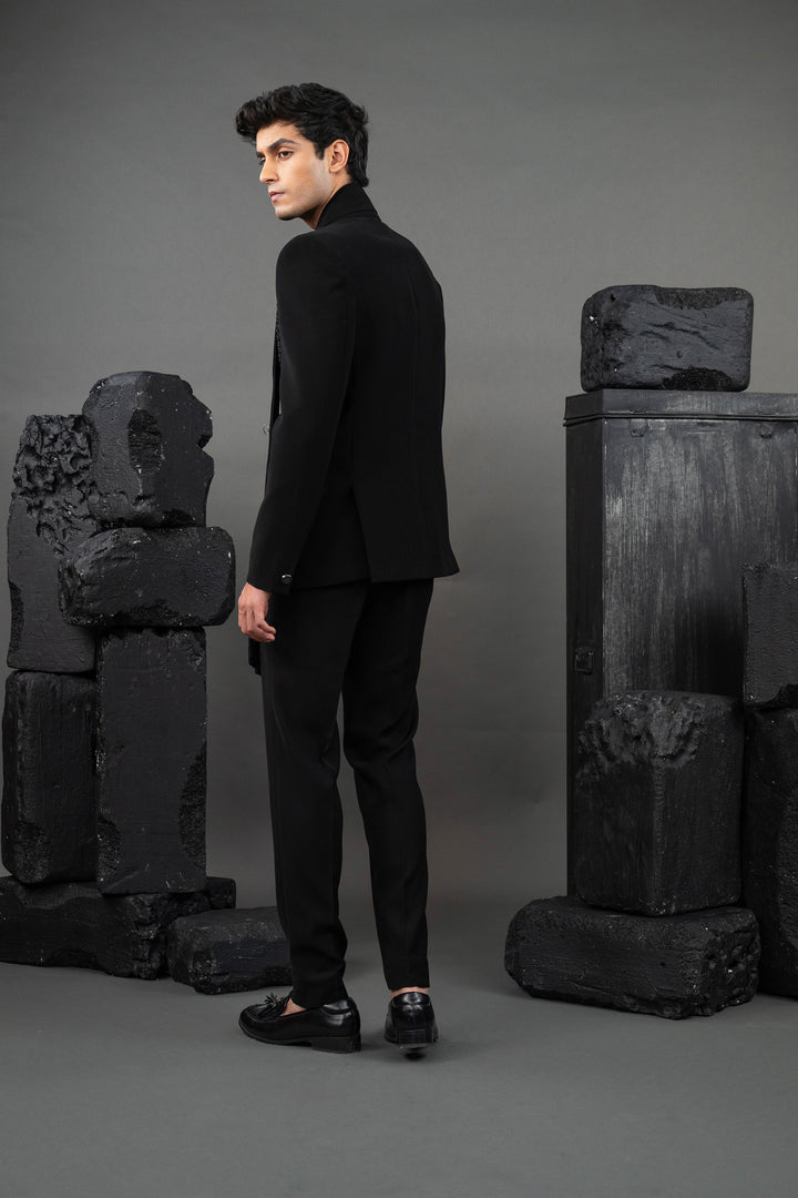 black  hand work embroidery