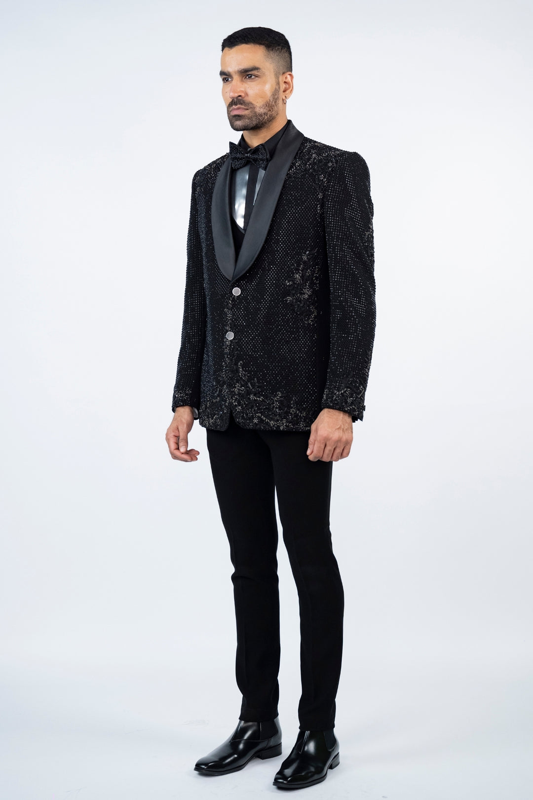 Black All Over Embroidered Tuxedo – Image 5