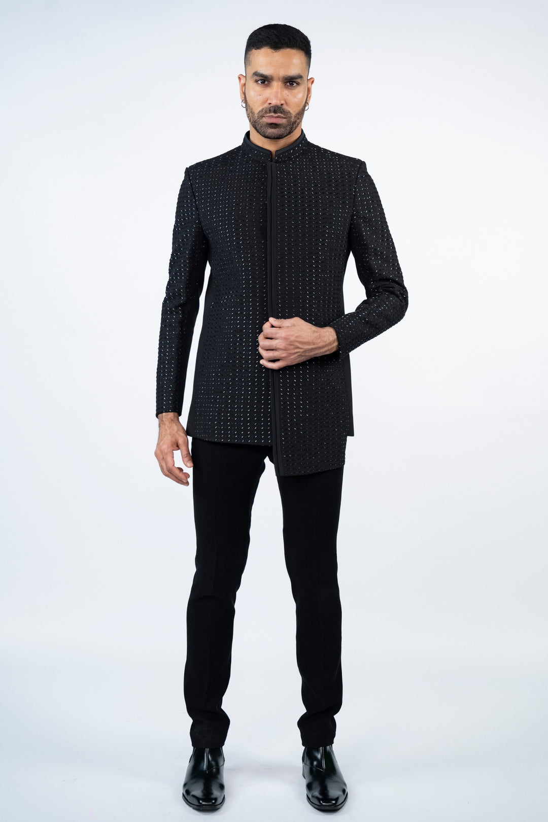 Black Asymmetrical Jodhpuri