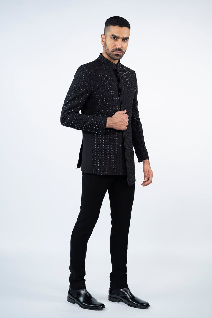 Black Asymmetrical Jodhpuri