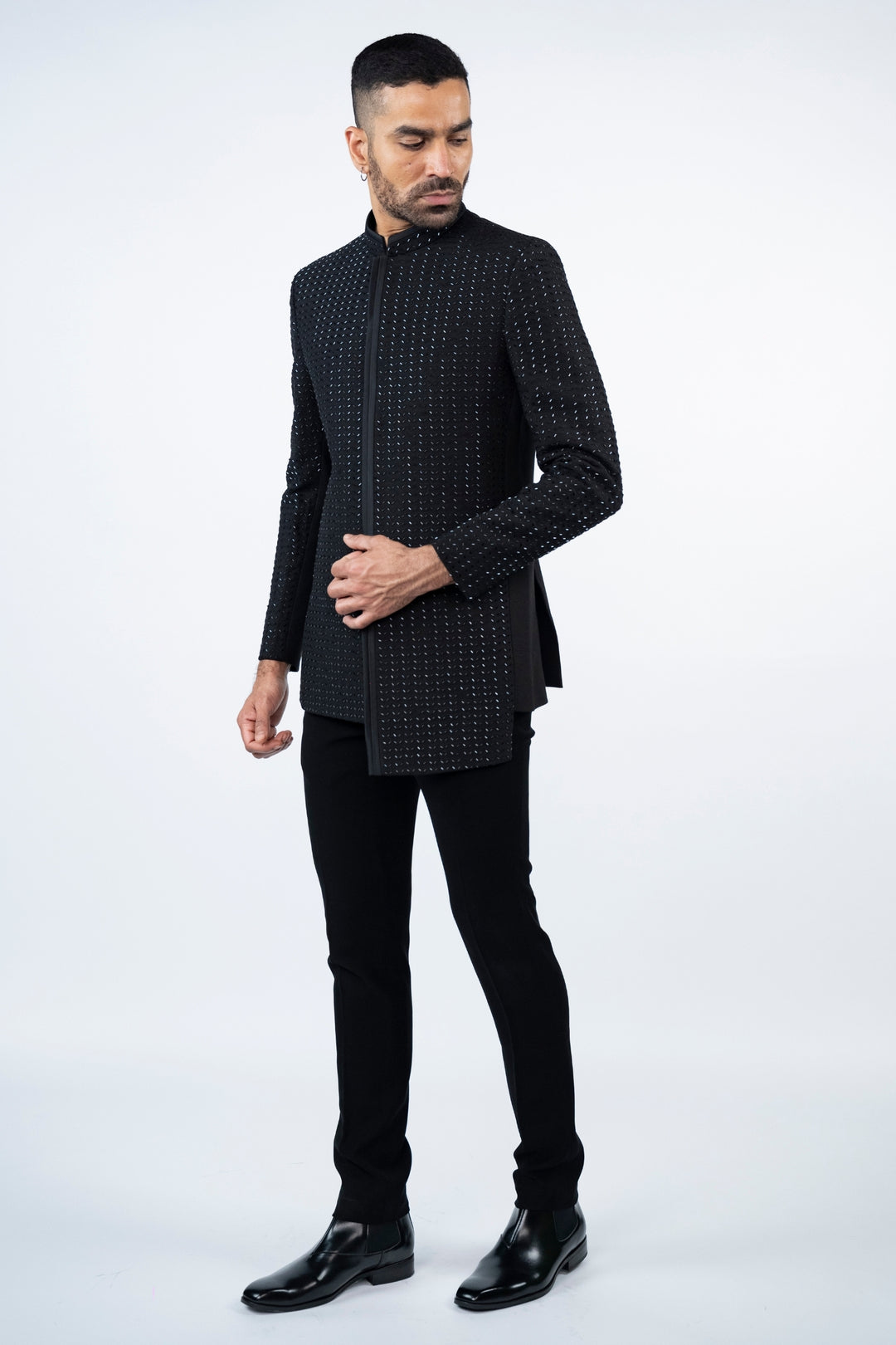 Black Asymmetrical Jodhpuri – Image 5
