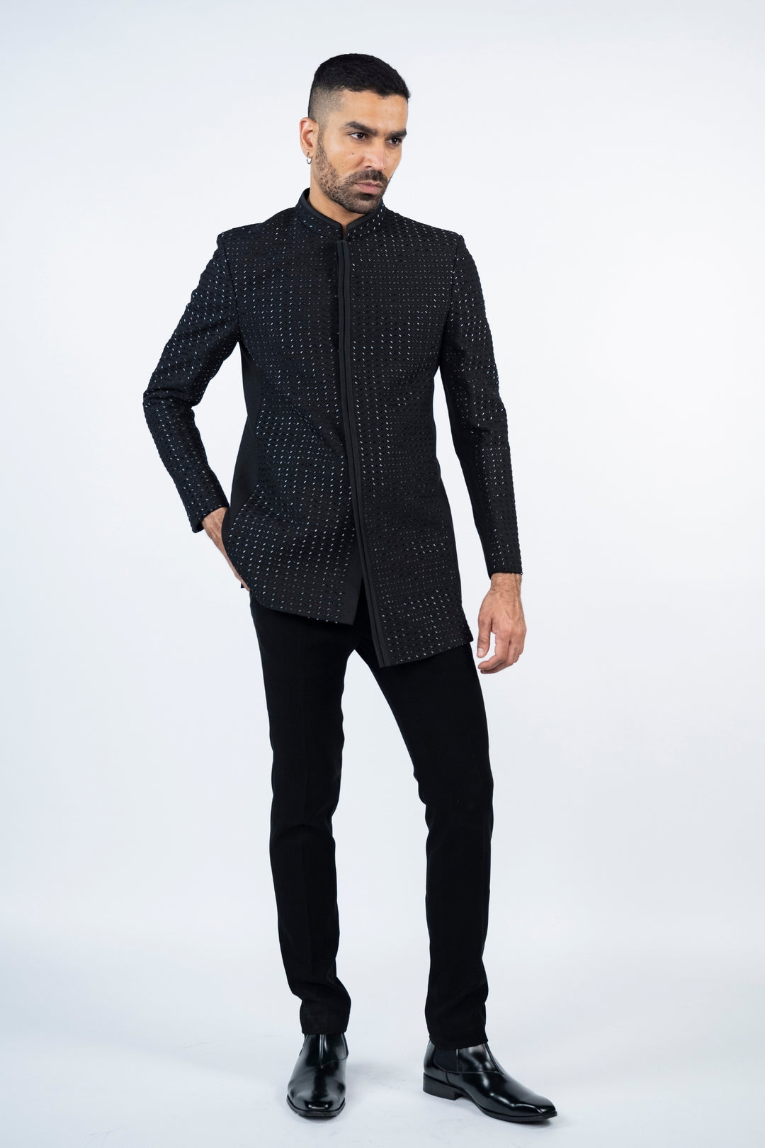 Black Asymmetrical Jodhpuri – Image 6