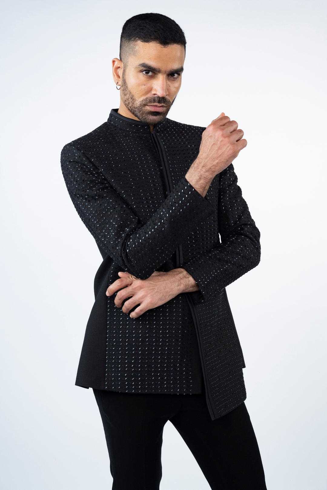 Black Asymmetrical Jodhpuri – Image 7
