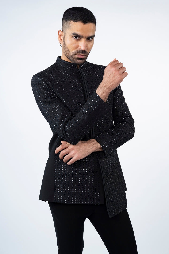 Black Asymmetrical Jodhpuri