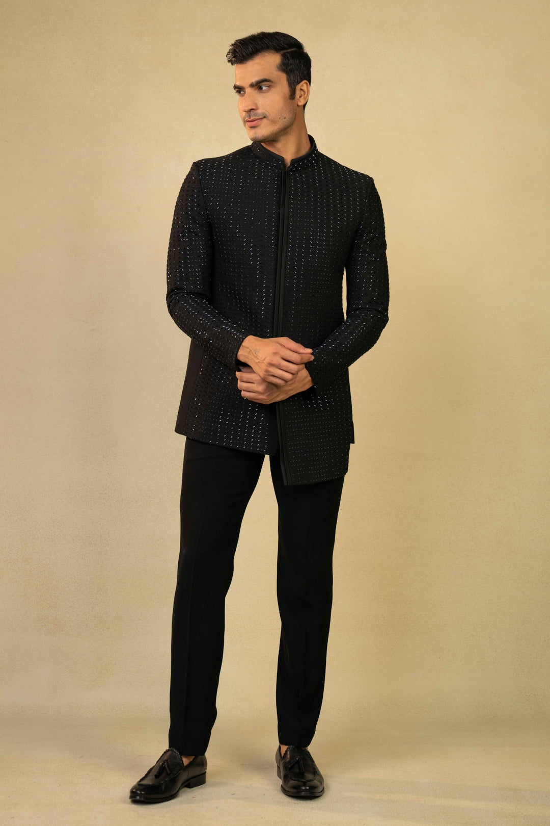 Black Jodhpuri with Hand Embroidery – Image 3